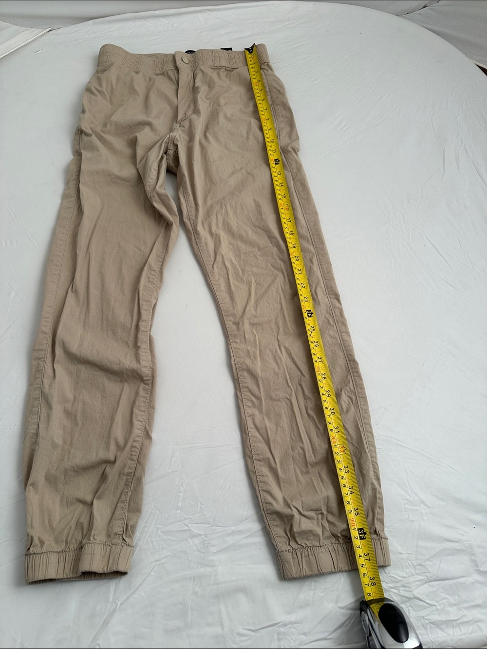 Zara tan lightweight poplin zip and snap jogger pants - Picture 8 of 9